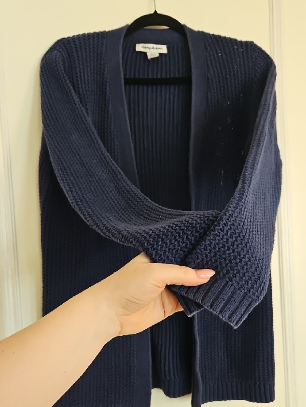 Tommy Bahama Open-Front Navy Knit Cardigan